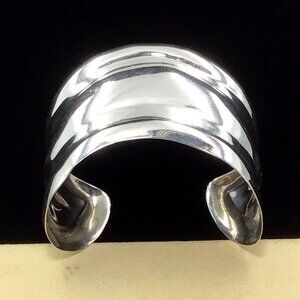 Sterling Silver Cuff Bracelet Taxco Mexico Size 7”